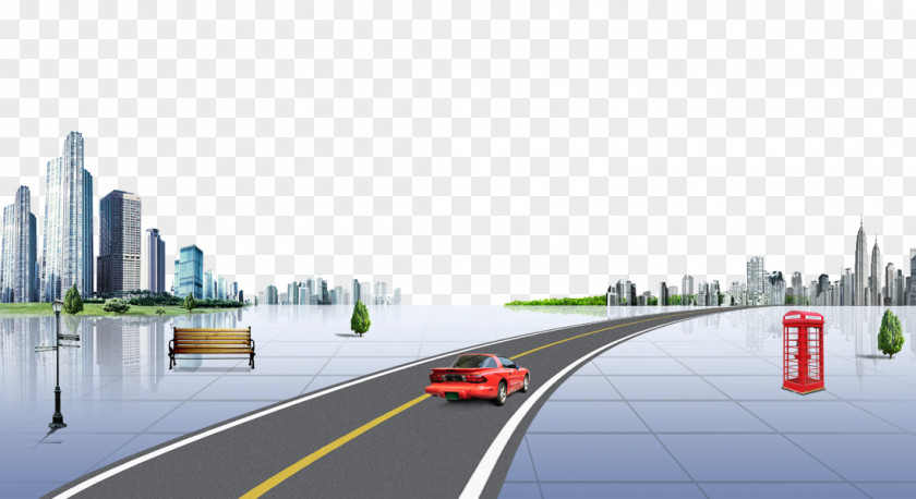Urban Road Construction Background Material Highway City PNG