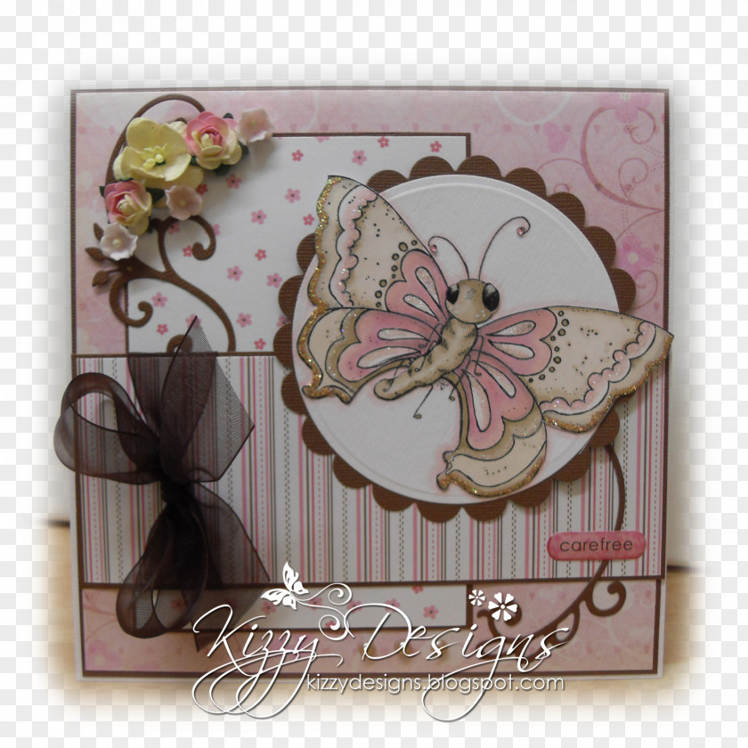 Butterfly Stamp Greeting & Note Cards Pink M PNG