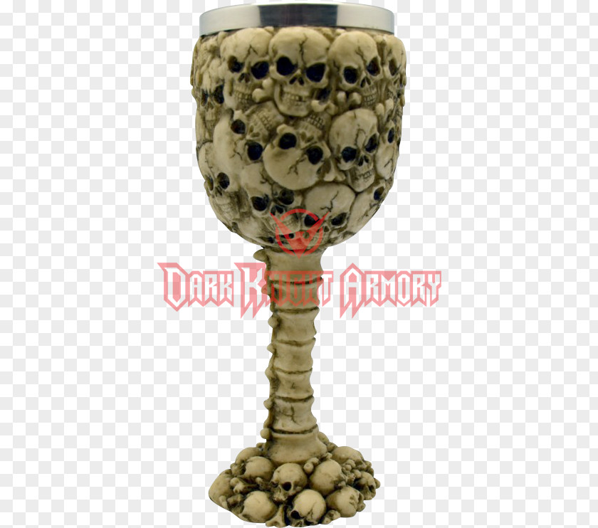 Skull And Bone Wine Glass Chalice Wicca Pentagram PNG