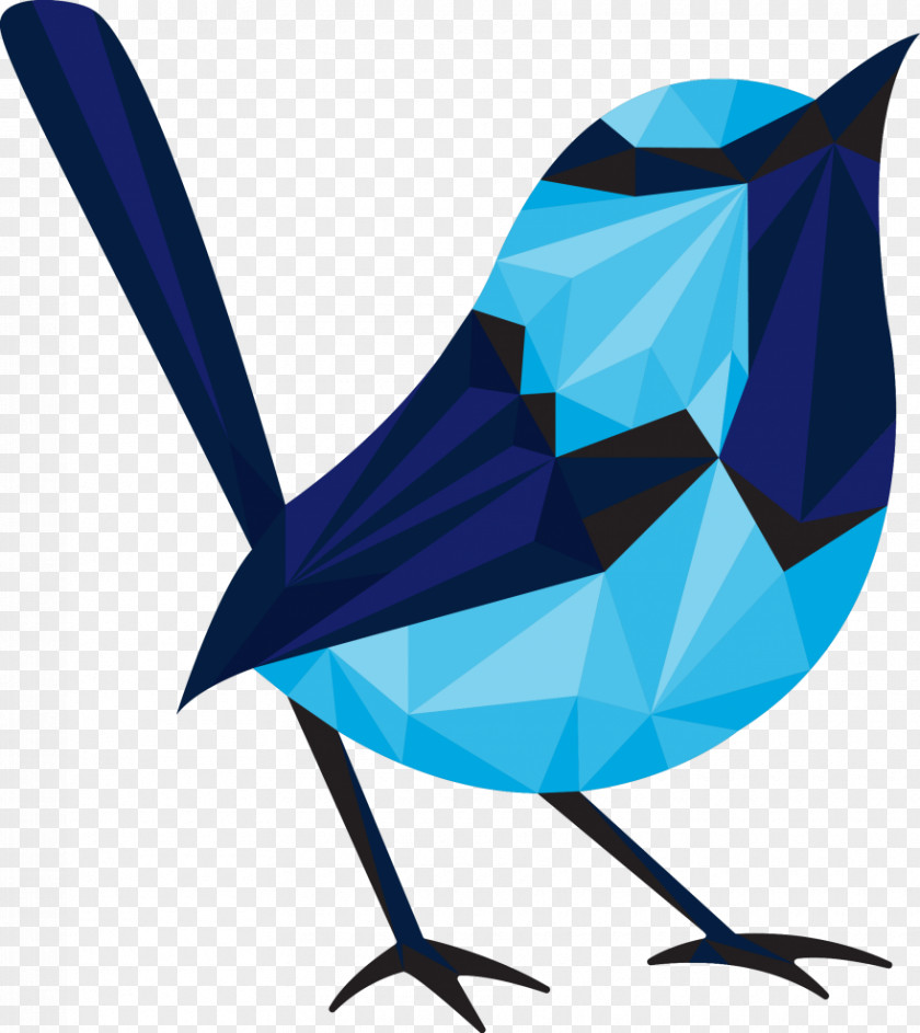 Origami Creative Superb Fairywren Bird Web Development PNG