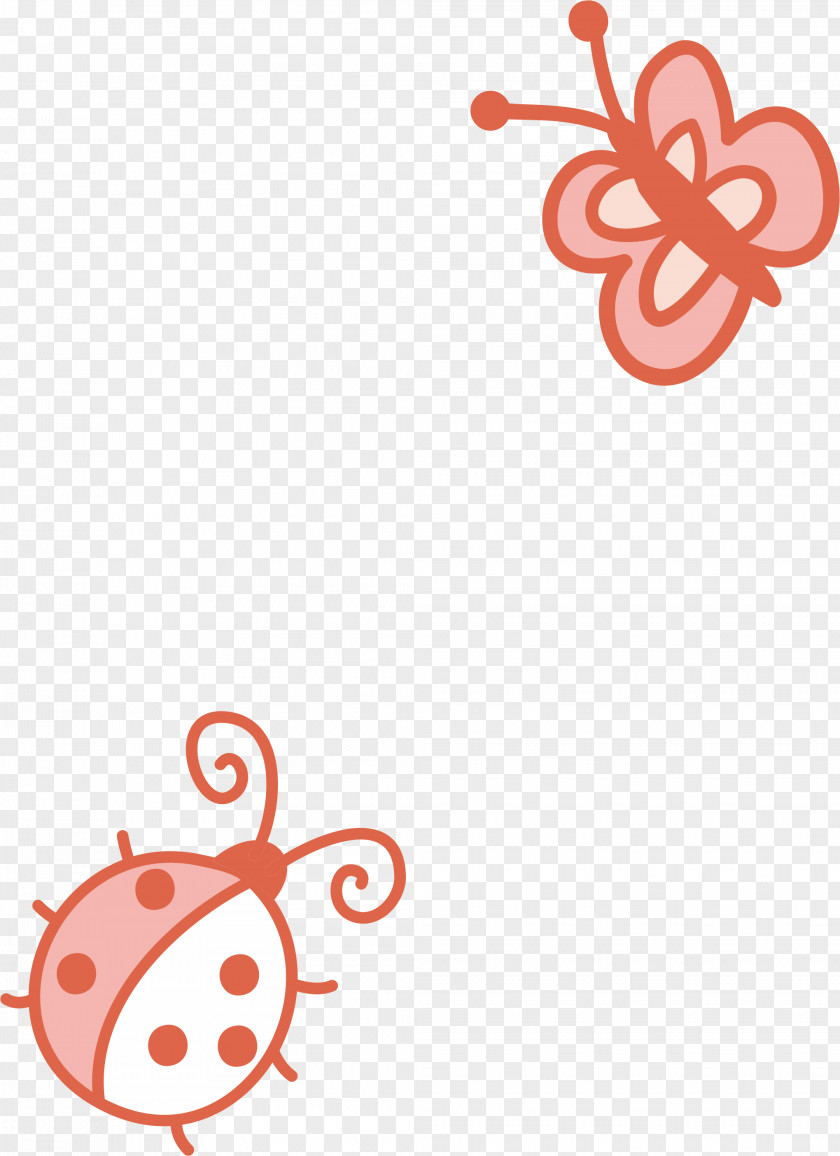 Cartoon Butterfly Ladybug Drawing Clip Art PNG