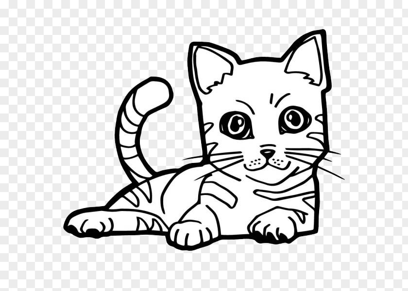 Elegant Cat Nose Kitten Coloring Book Illustration PNG