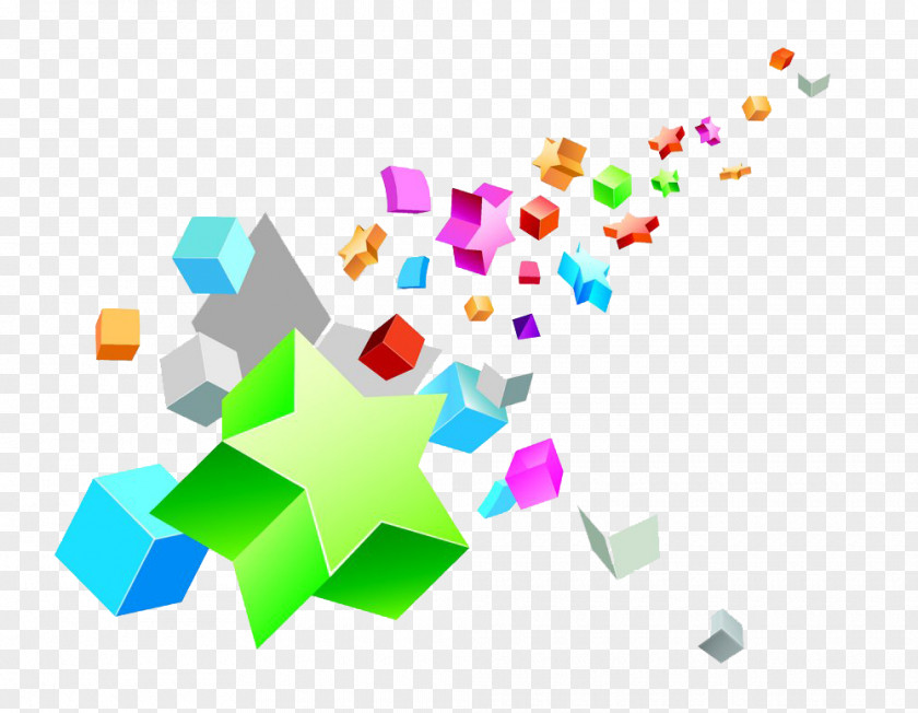Star Box Decorative Material Solid Geometry PNG