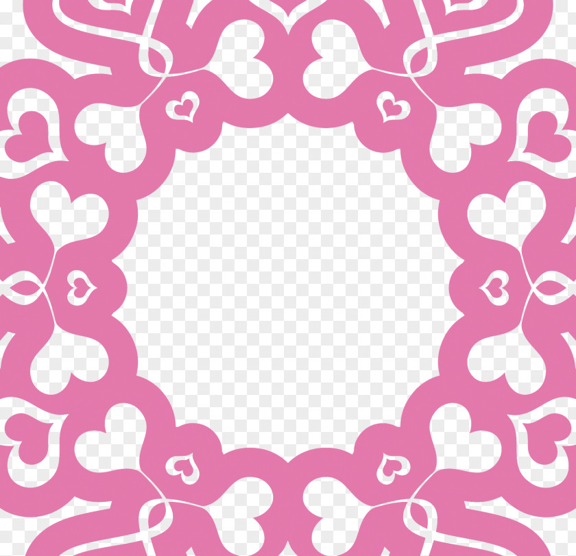 Vector Pink Love Borders Download Illustration PNG