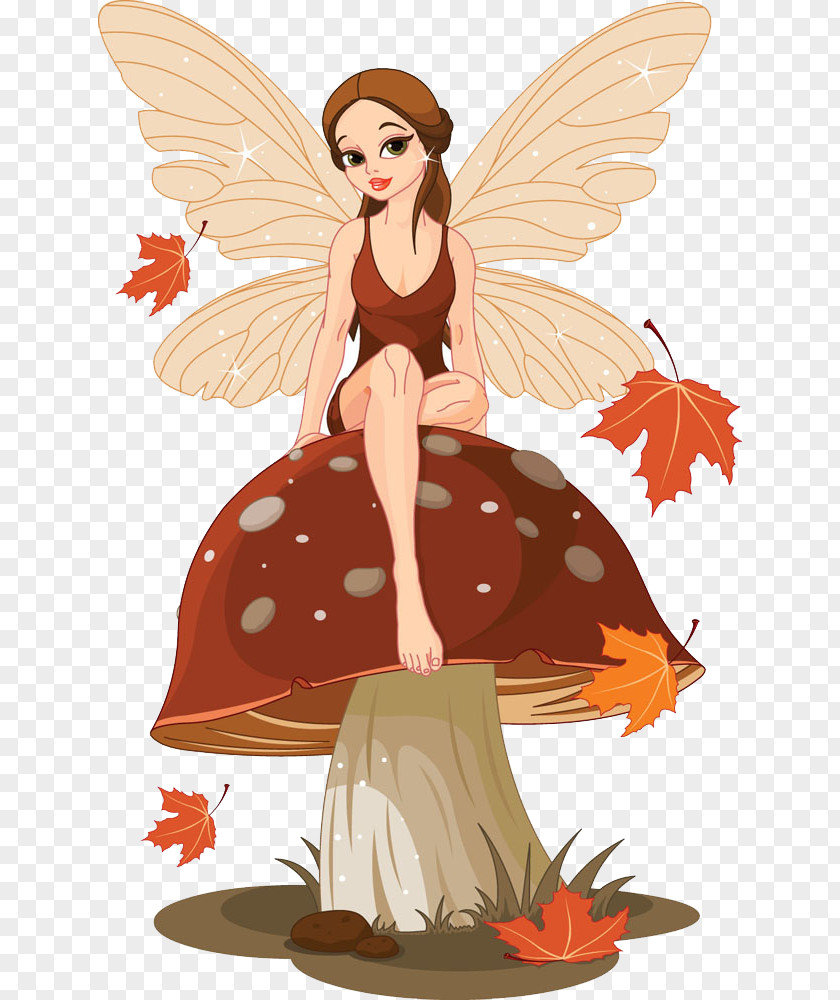 Beautiful Angel Fairy Mushroom Clip Art PNG