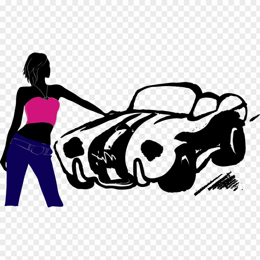 Beauty And The Car Euclidean Vector PNG