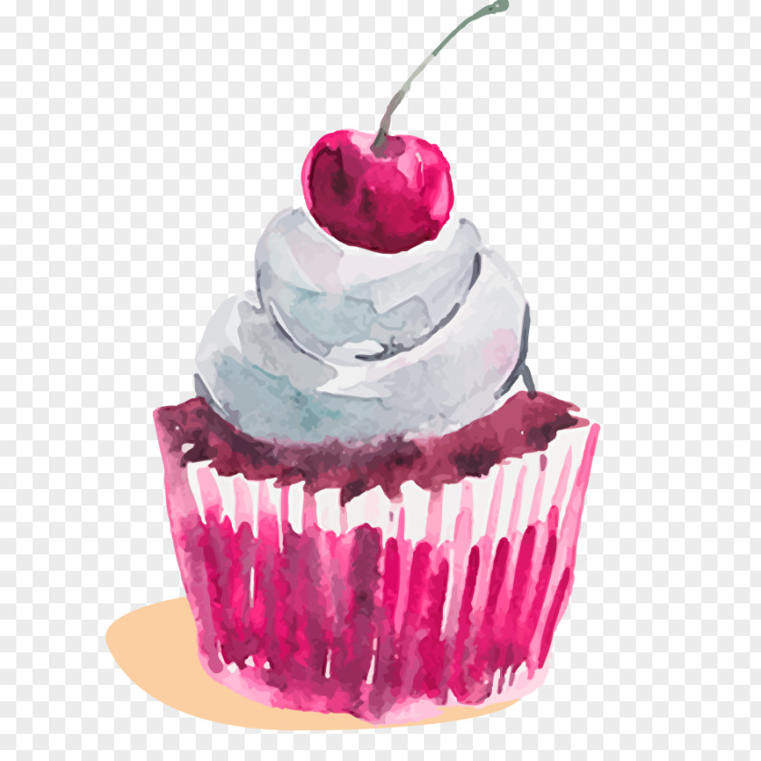 Cake Cupcake Watercolor Painting Dessert PNG