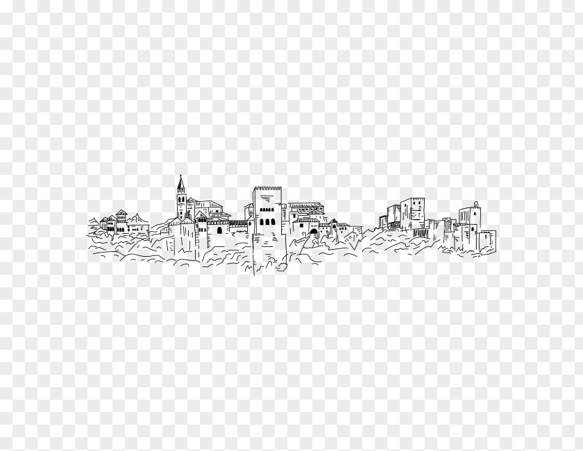 Silhouette Alhambra Skyline Phonograph Record Drawing PNG