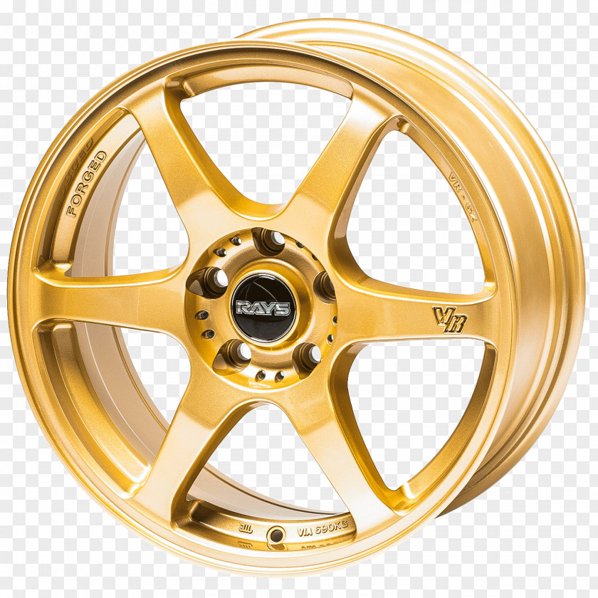 Rays Alloy Wheel Precious Metal Gold PNG