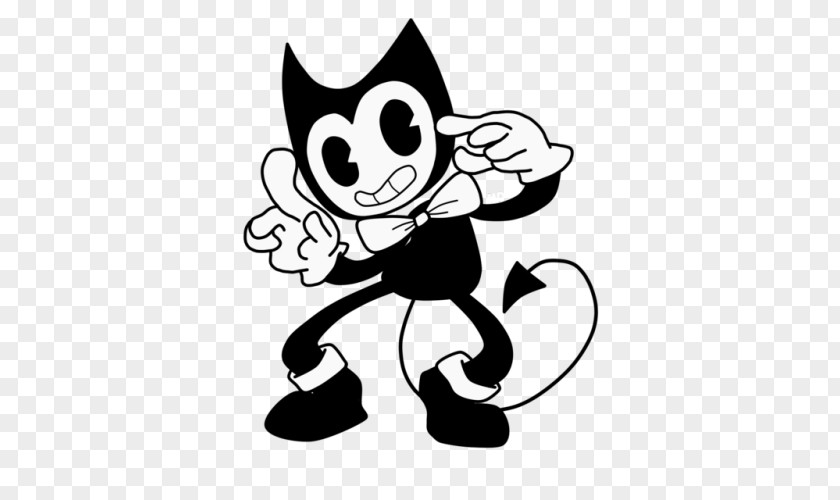 Cat Black And White Bendy The Ink Machine Clip Art PNG