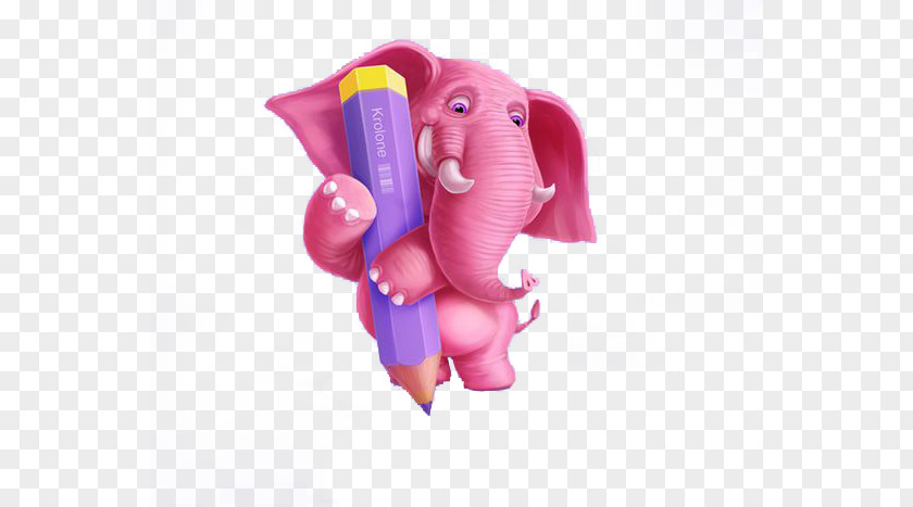 Pink Elephant Illustration PNG