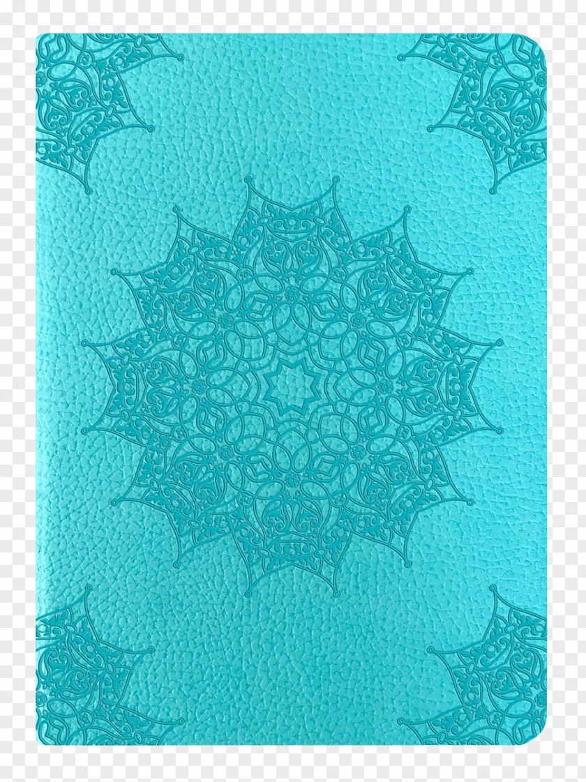 TealMediumLined Both Sides Mandala Blue BlackHokusai Leatherlook Journal PNG