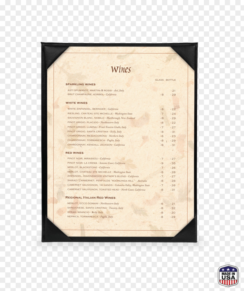 Cork Screw Cafe The Menu Shoppe Restaurant Leather PNG