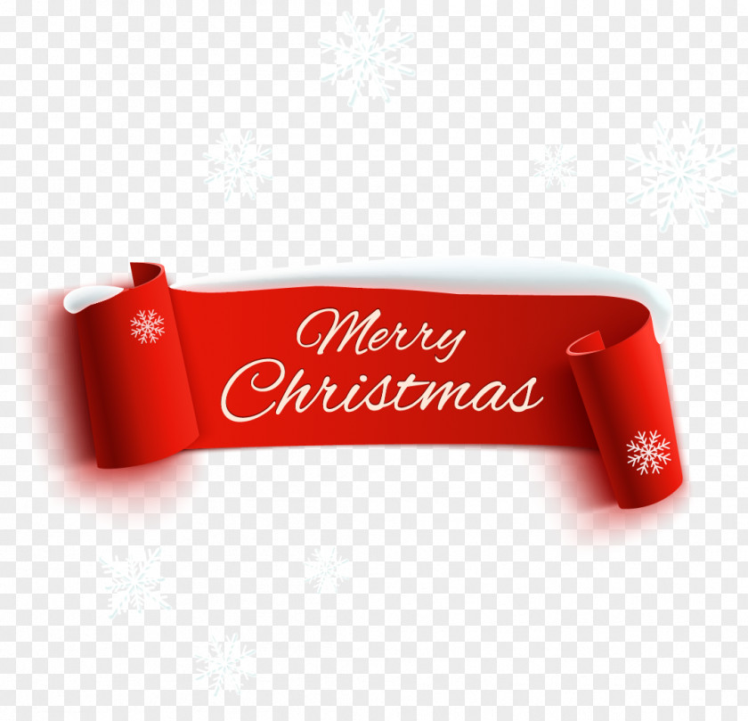 Crimping Merry Christmas Banner Vector Decoration Paper Ribbon PNG