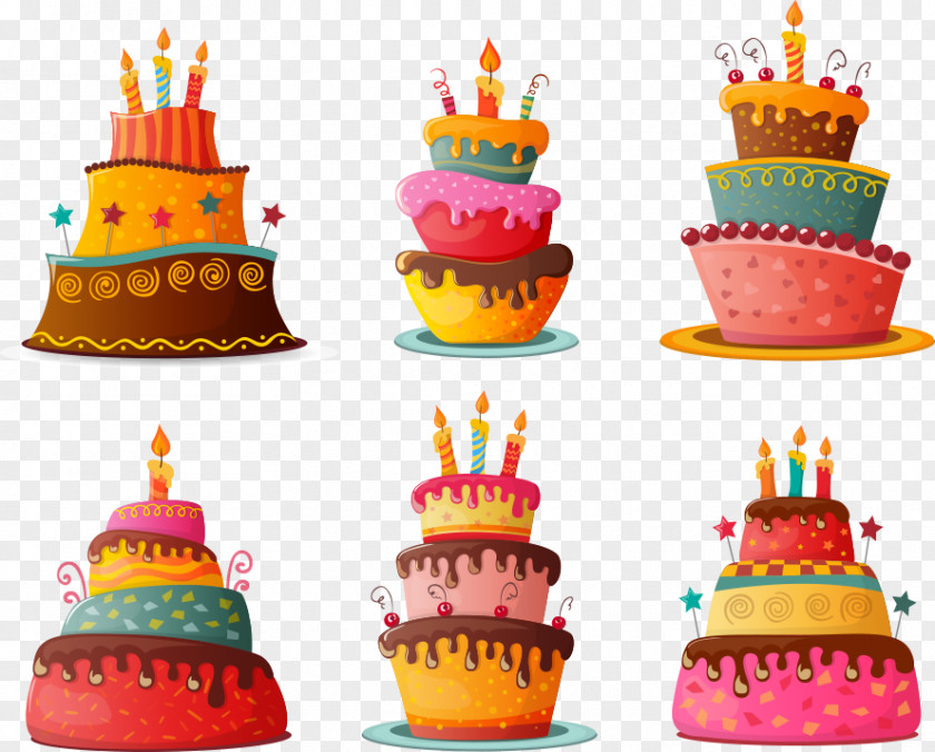 Vector Cartoon Birthday Cake Cupcake Chocolate PNG