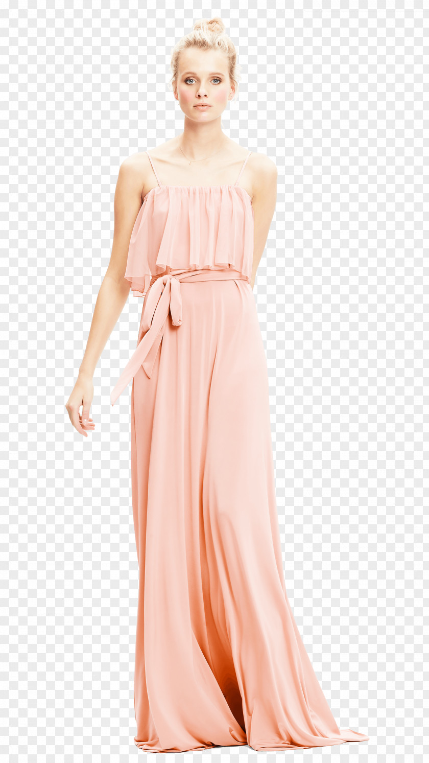 Blush Floral Dress Bridesmaid Tulle Evening Gown Ball PNG