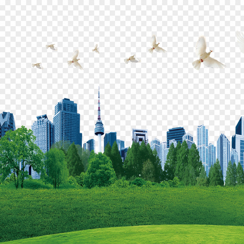 Green City Computer File PNG