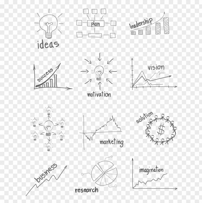Hand-painted Material Vector Business Finance Science And Technology PNG
