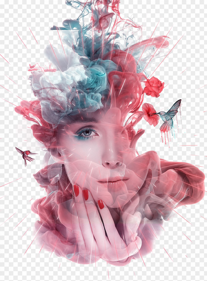 Photography Multiple Exposure Art Illustration PNG exposure Illustration, Colored smoke, woman's portrait art illustration clipart PNG