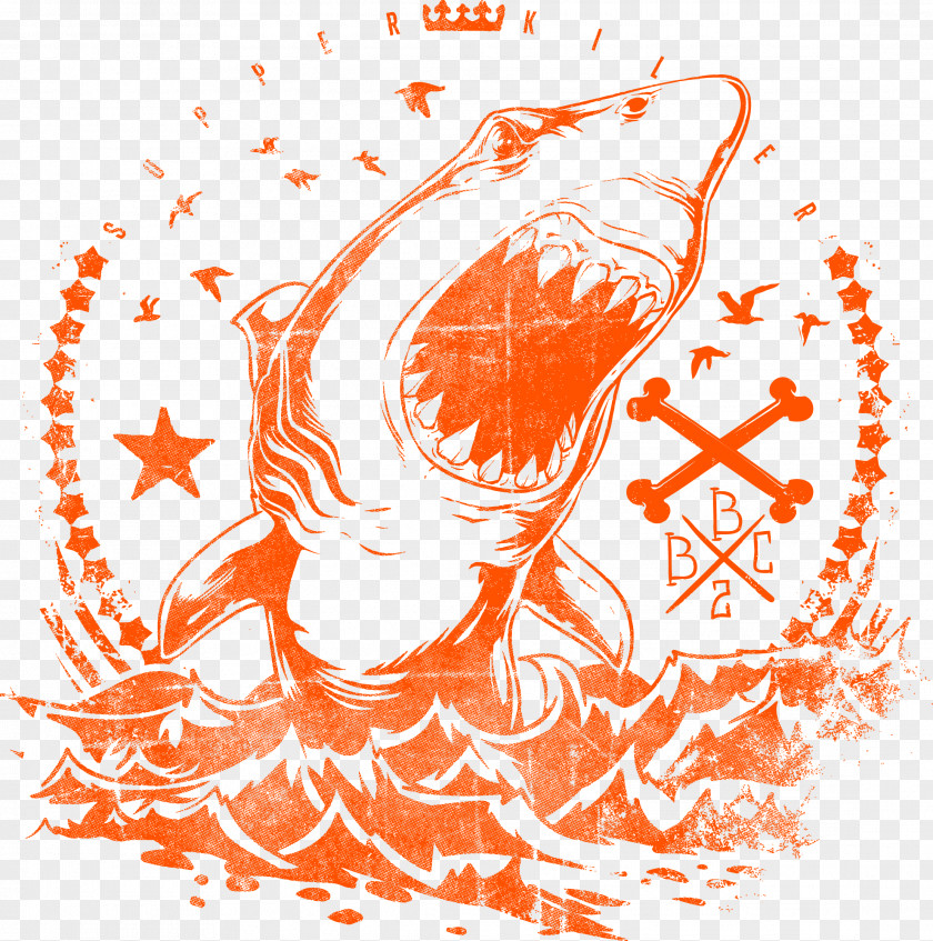 Decorative Orange Shark Logo T-shirt Amazon.com Hoodie Top PNG