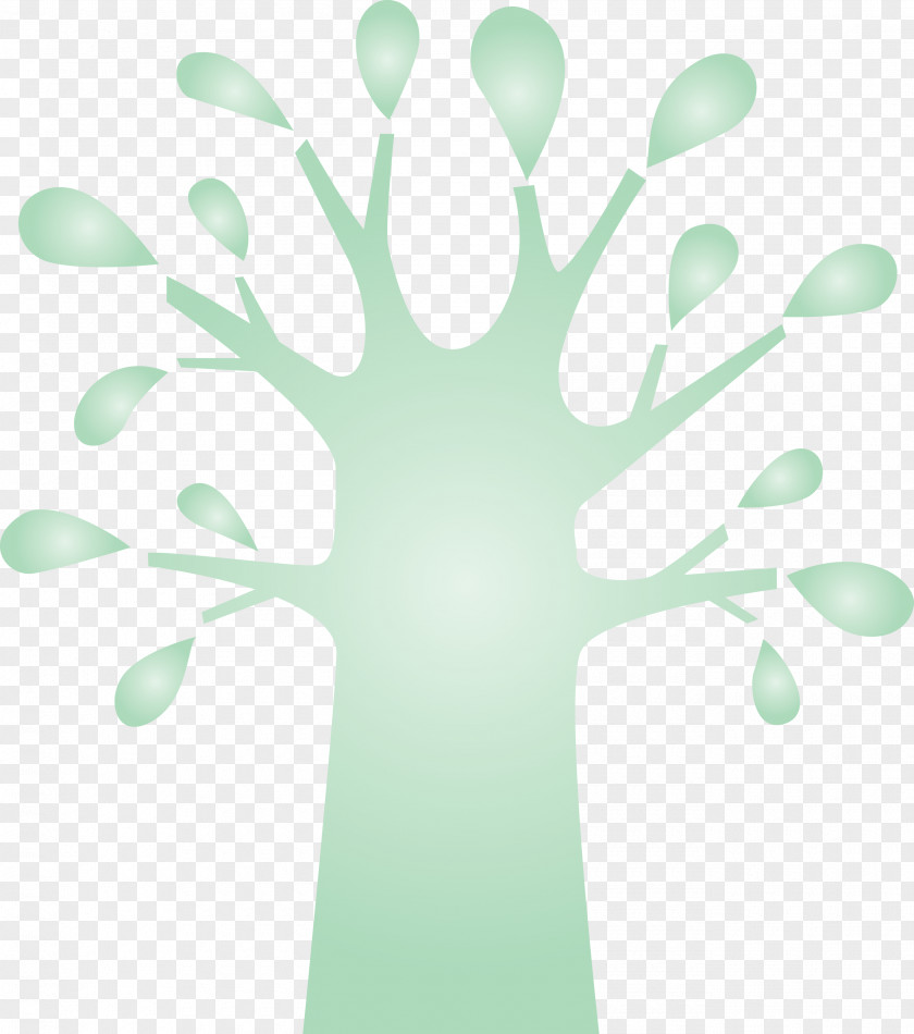 Green Hand Leaf Finger Tree PNG