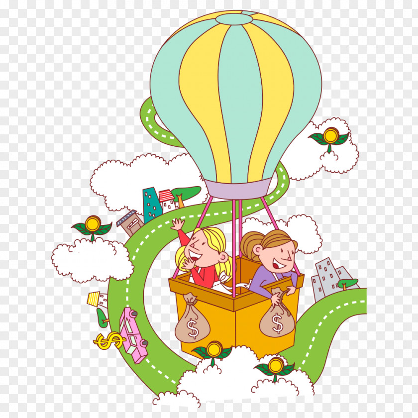 Hot Air Balloon Cartoon Poster All-weather Running Track Illustration PNG