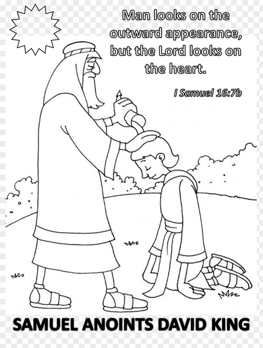 King David Books Of Samuel Bible Story Coloring Book Anointing PNG
