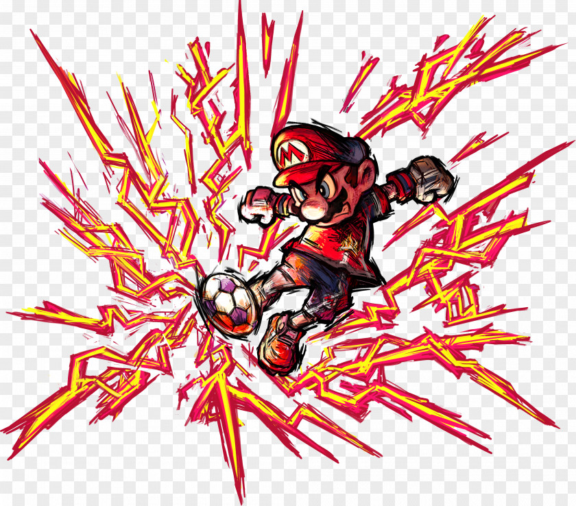 STRIKE Super Mario Strikers Luigi Charged Bowser PNG