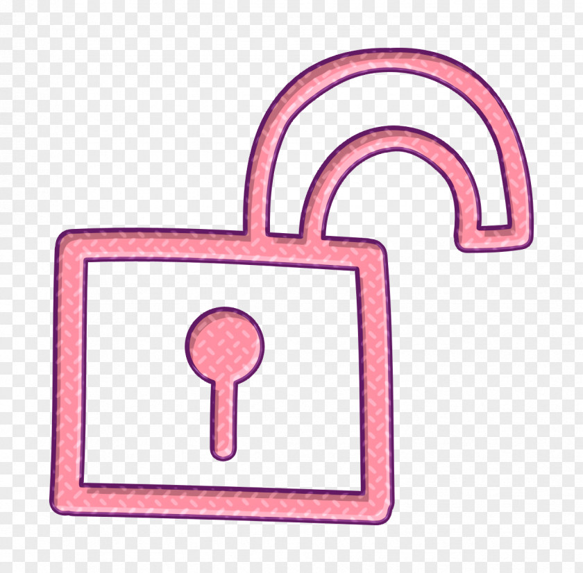 Unlock Hand Drawn Padlock Symbol Icon Interface PNG