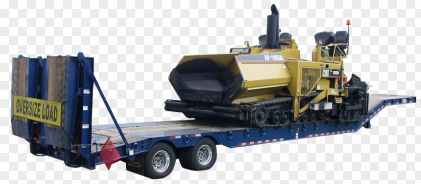 Truck Lowboy Paver Road Roller Machine Trailer PNG