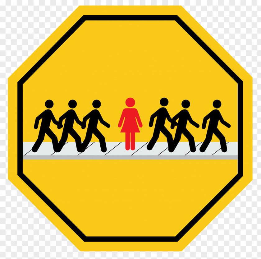 Yellow Signage Cartoon People PNG