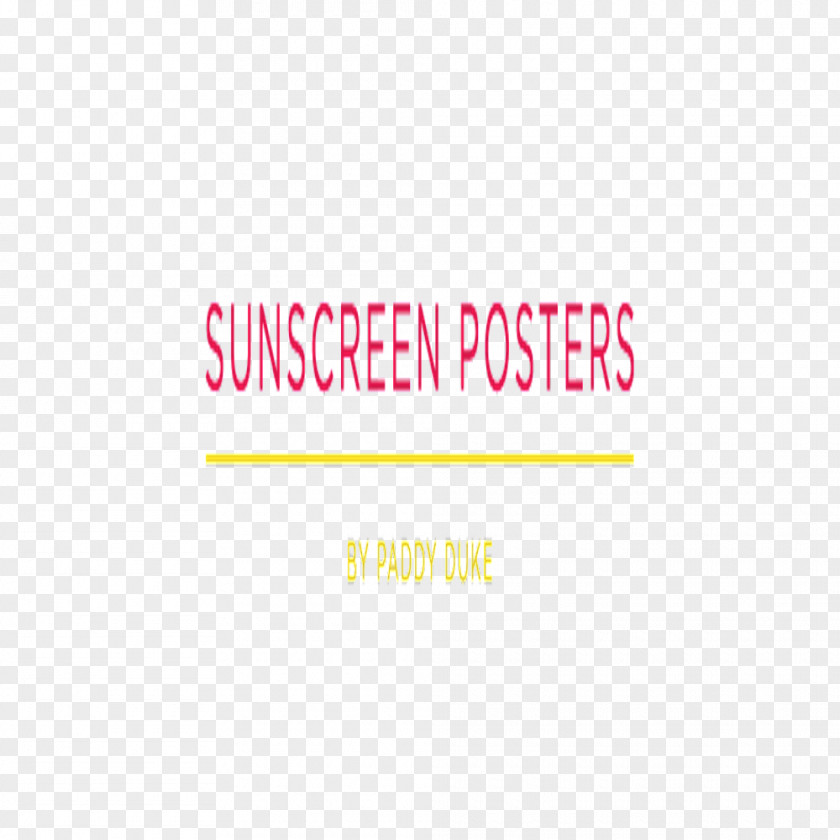Sunscreen Poster Logo Brand Font PNG