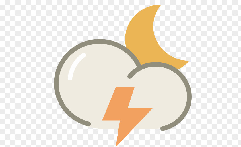 Thunder Night Symbol Yellow PNG