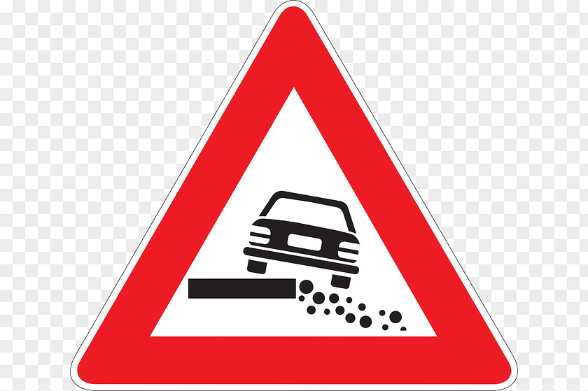 Travel Signage Loose Chippings Traffic Sign Road Warning PNG