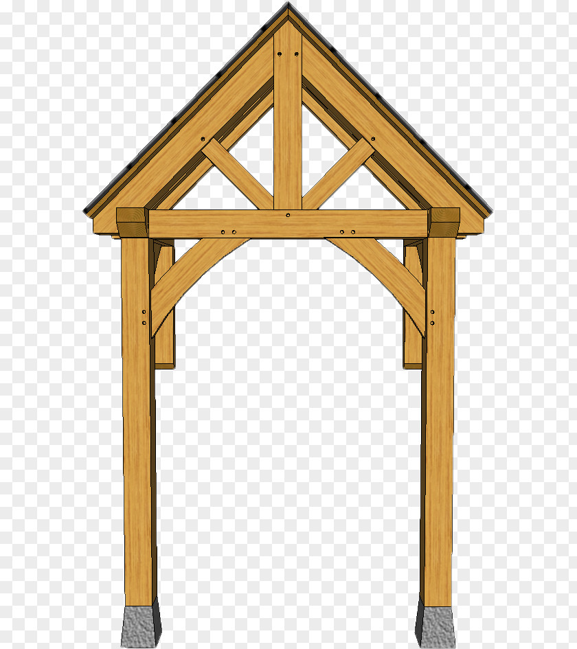 Building King Post Porch Timber Framing Truss PNG