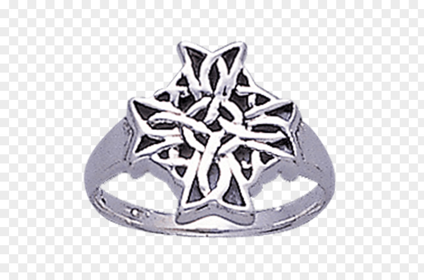 Silver Celtic Knot Body Jewellery Ring PNG