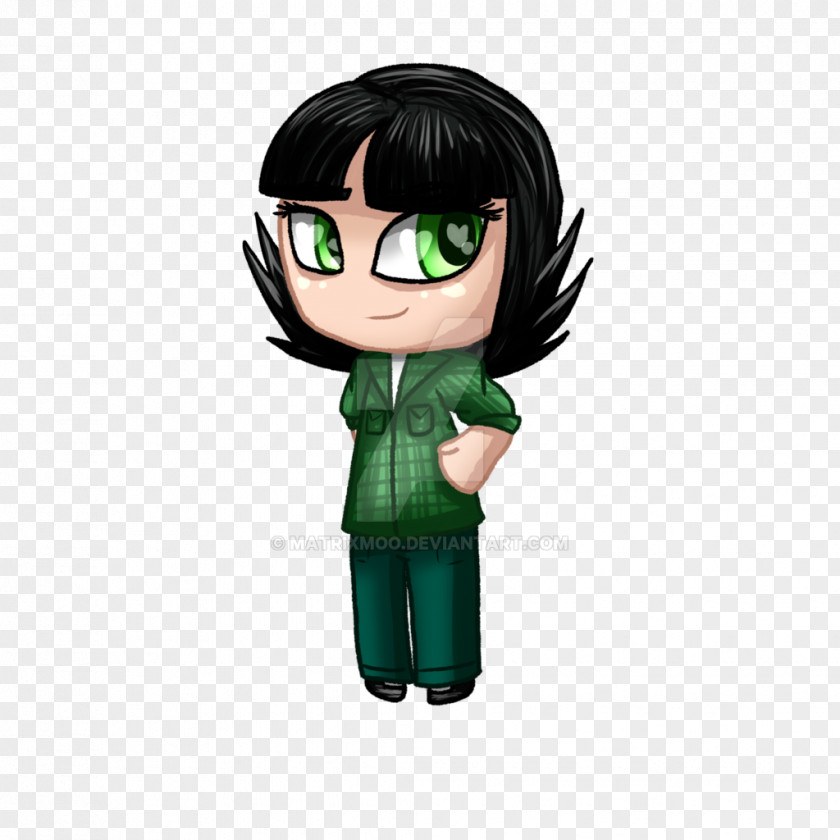 Buttercup Green Black Hair Figurine Character PNG