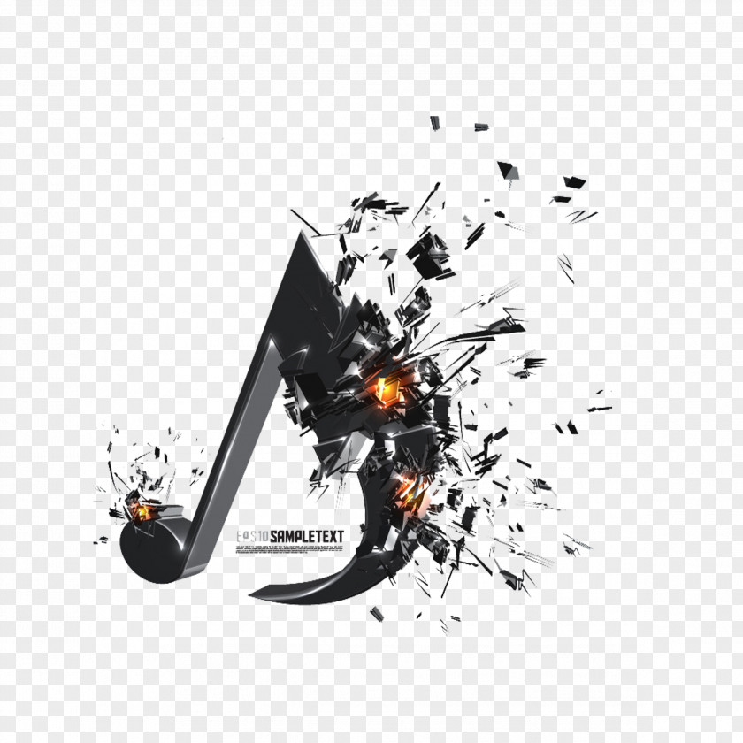 Cool Burst Notes Musical Note Illustration PNG