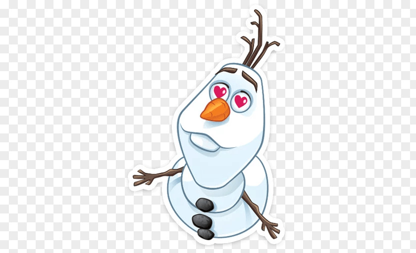 Olaf Head Sticker Telegram VK Frozen PNG