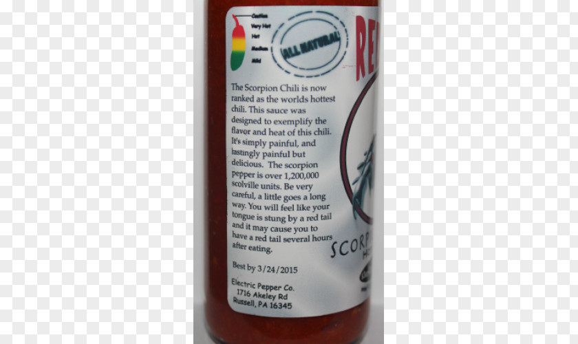 Chili Sauce Trinidad Moruga Scorpion Salsa Butch T Pepper PNG