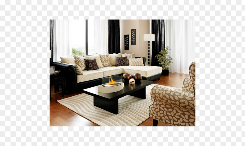 Furniture Placed Window Living Room Couch Cream PNG