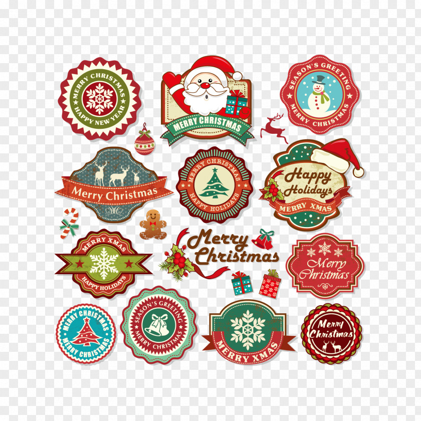 Christmas Tag Download Santa Claus Label Illustration PNG