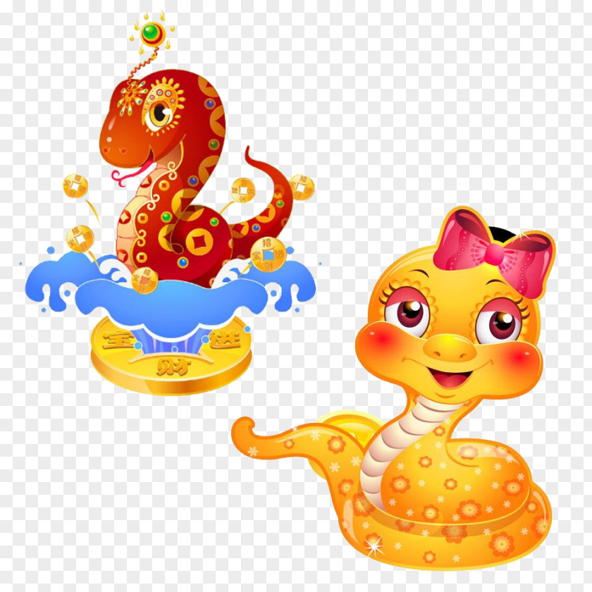 Cute Hand Painted Snake Cartoon Draw Road Chinese Zodiac PNG
