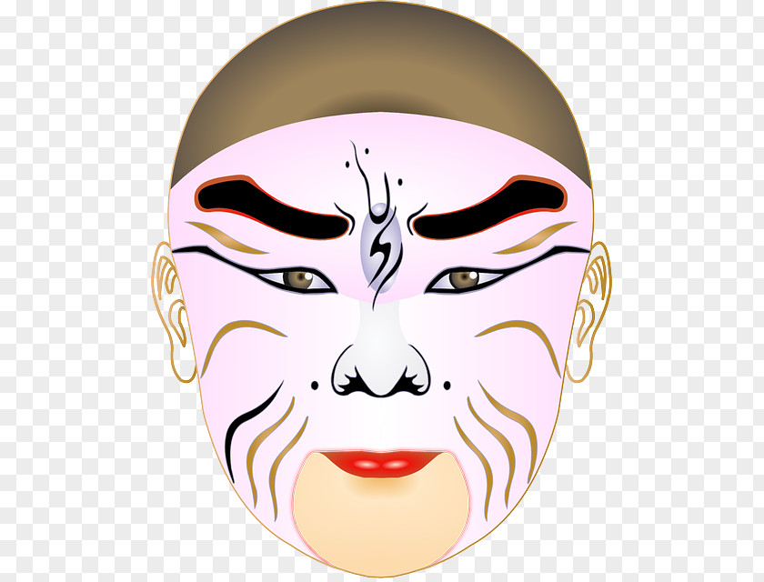 The Ghost Festival Gold Lettering Mask Peking Opera Chinese Clip Art PNG