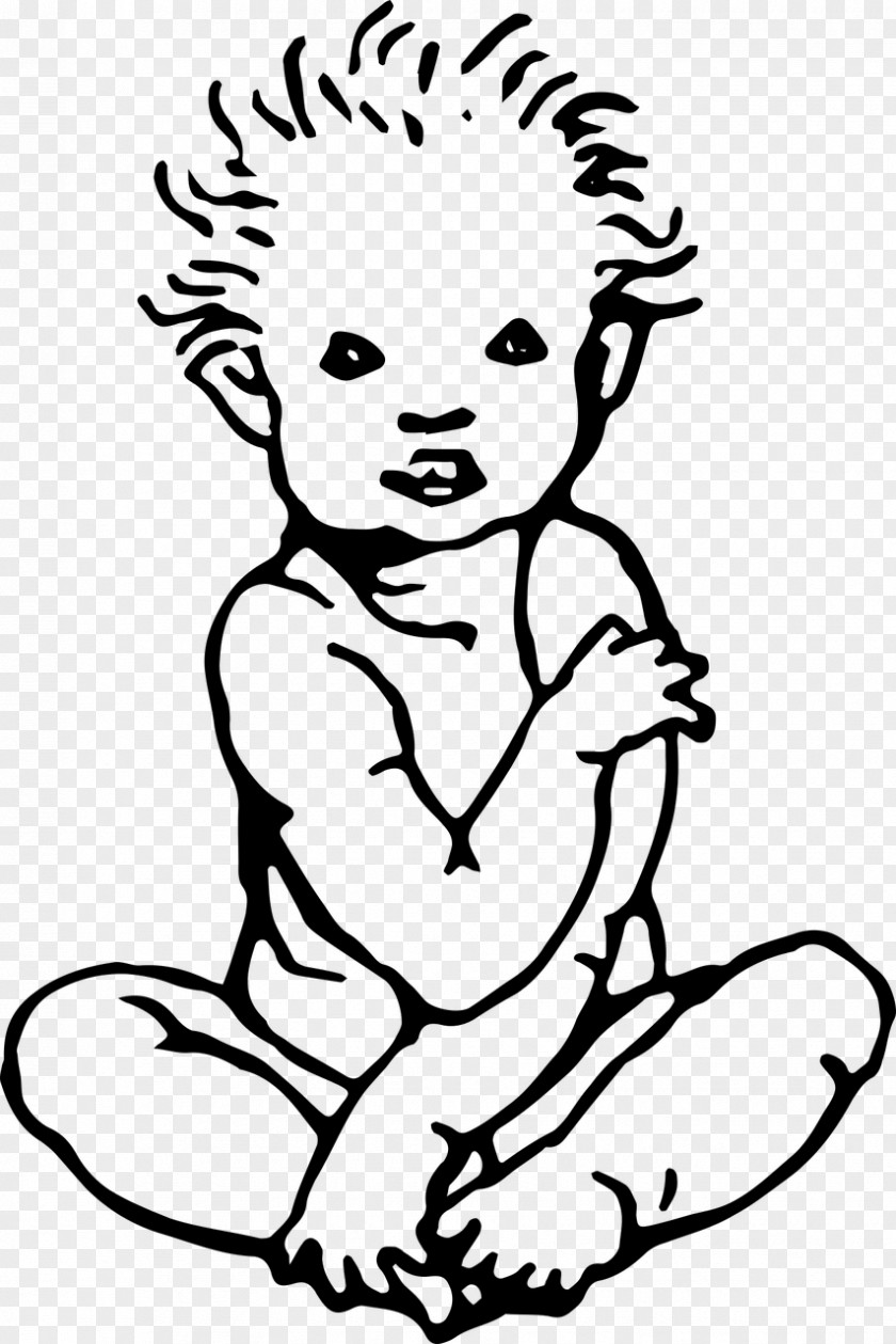 Baby Sketch Black And White Drawing PNG