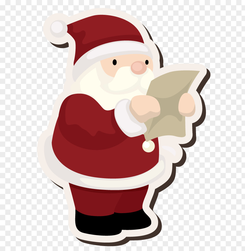 Santa Claus Reading The Letter Christmas Ornament PNG
