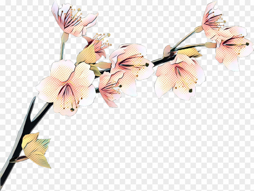 Artificial Flower Branch Pop Art Retro Vintage PNG