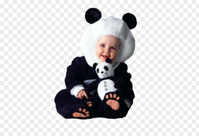 Bear Giant Panda Disguise Infant Diaper PNG