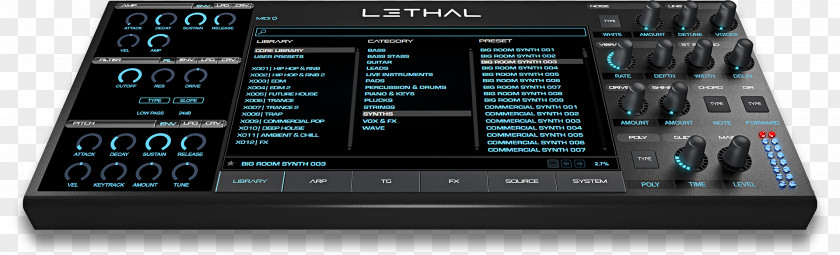 Lethal Virtual Studio Technology Sound Synthesizers Software Synthesizer Rompler PNG