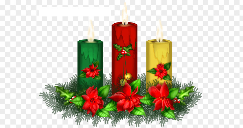 Lit Cartoon Candle Christmas Ornament PNG